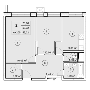 1-комн. квартира -  Секция 3, кв.324