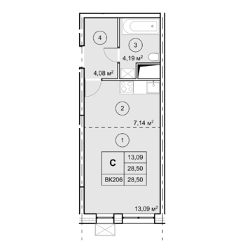 2-комн. квартира -  Секция 2, кв.225