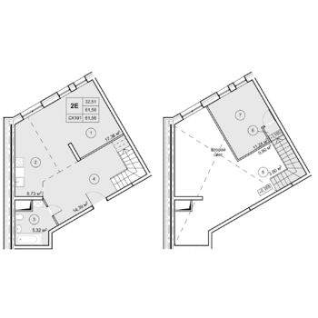 1-комн. квартира -  Секция 1, кв.1