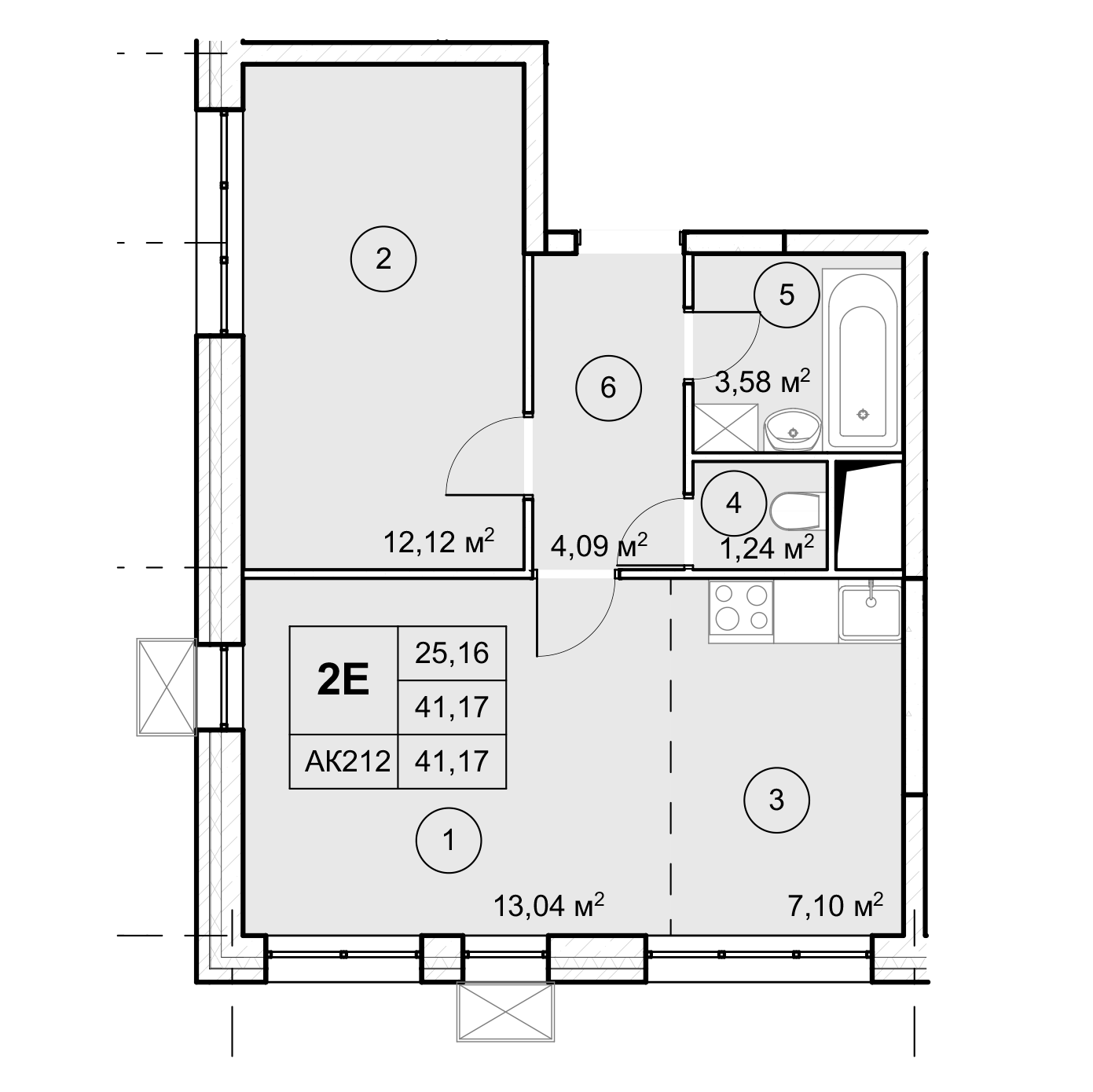1-комн. квартира -  Секция 3, кв.235
